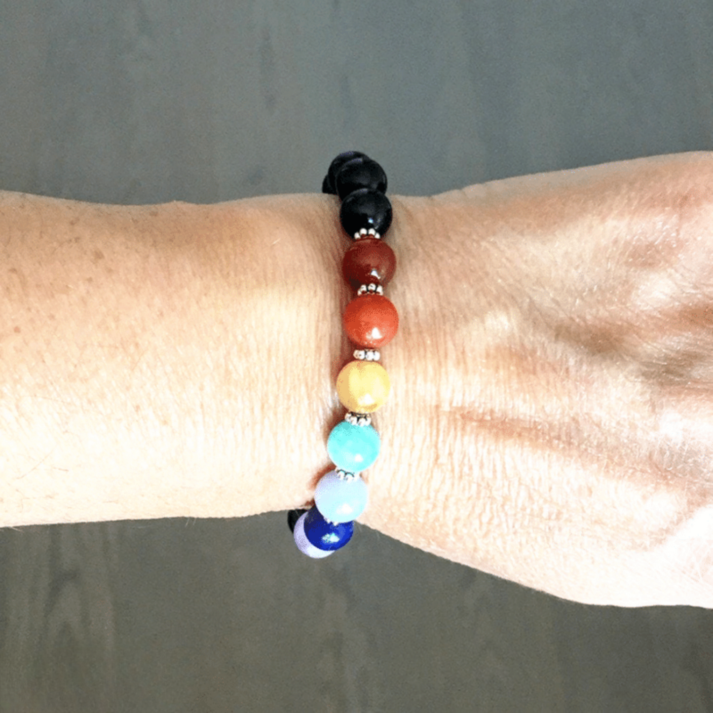 Bracelet 7 Chakras en Tourmaline Noire