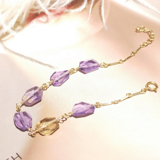 Bracelet Amétrine en Chaîne