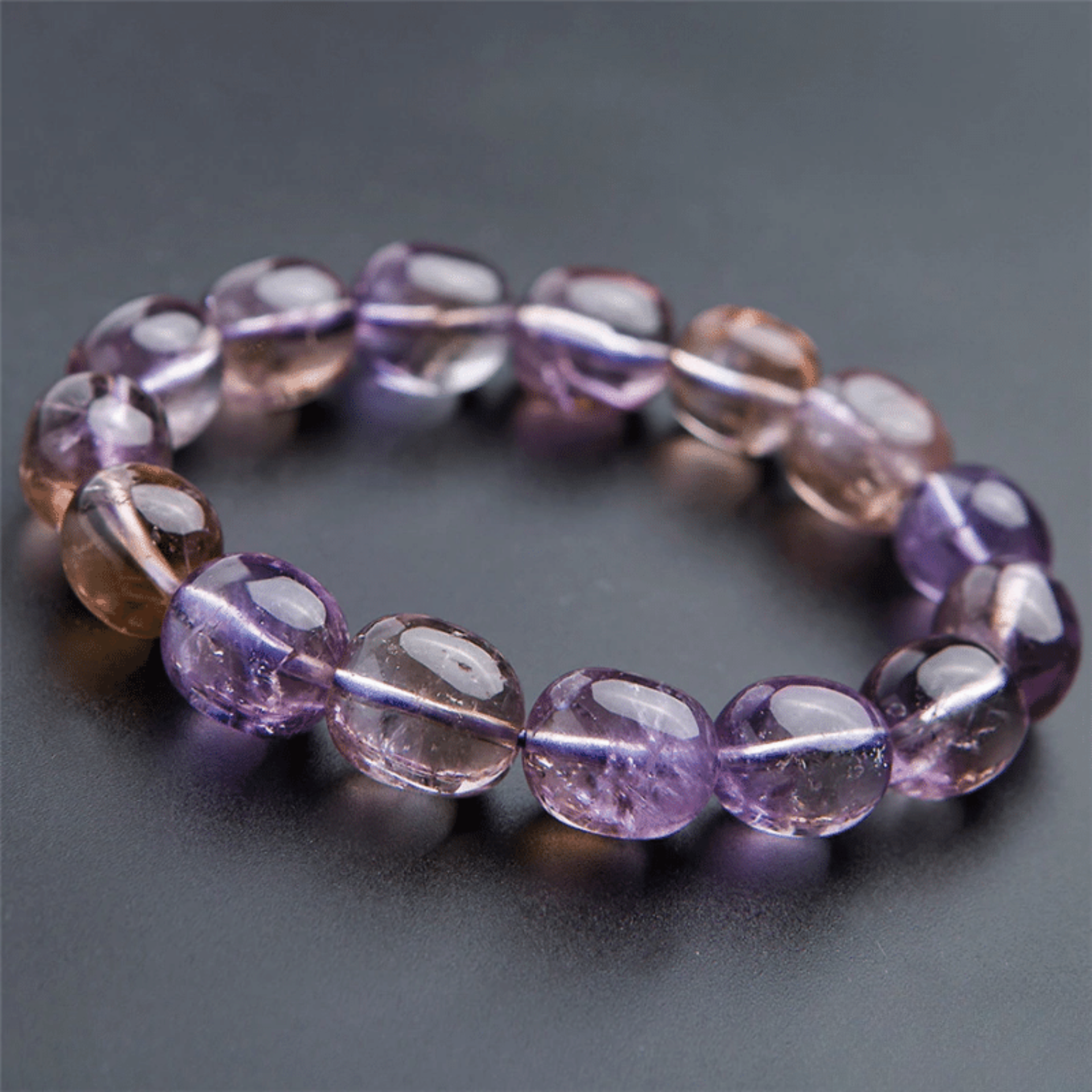 Bracelet Amétrine en Pierres Ovales