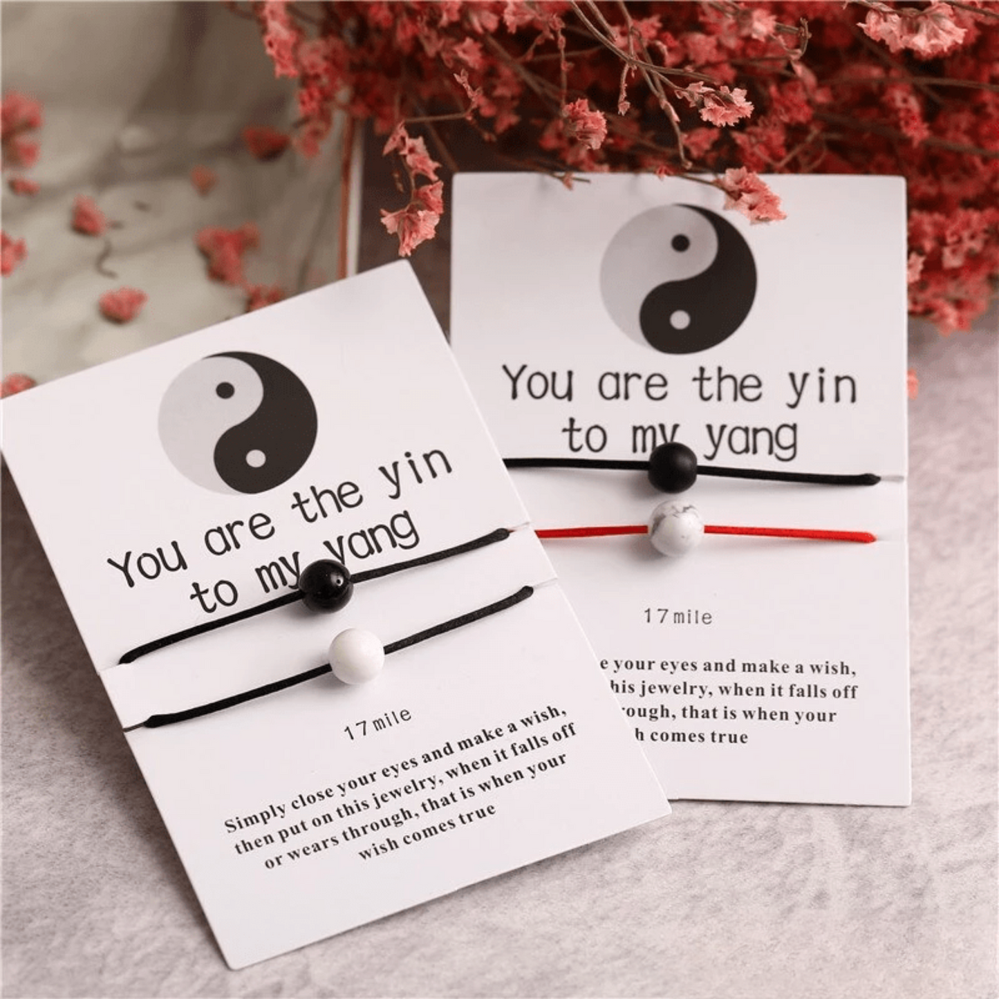 Yin & yang friendship or love bracelets
