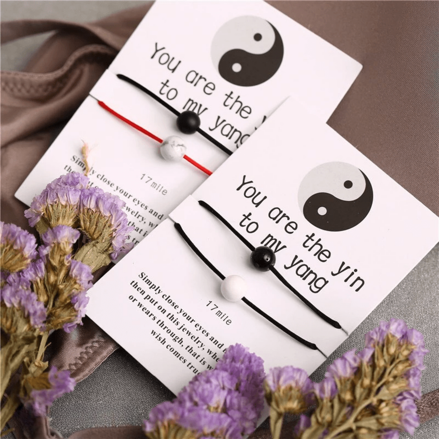 Yin & yang friendship or love bracelets