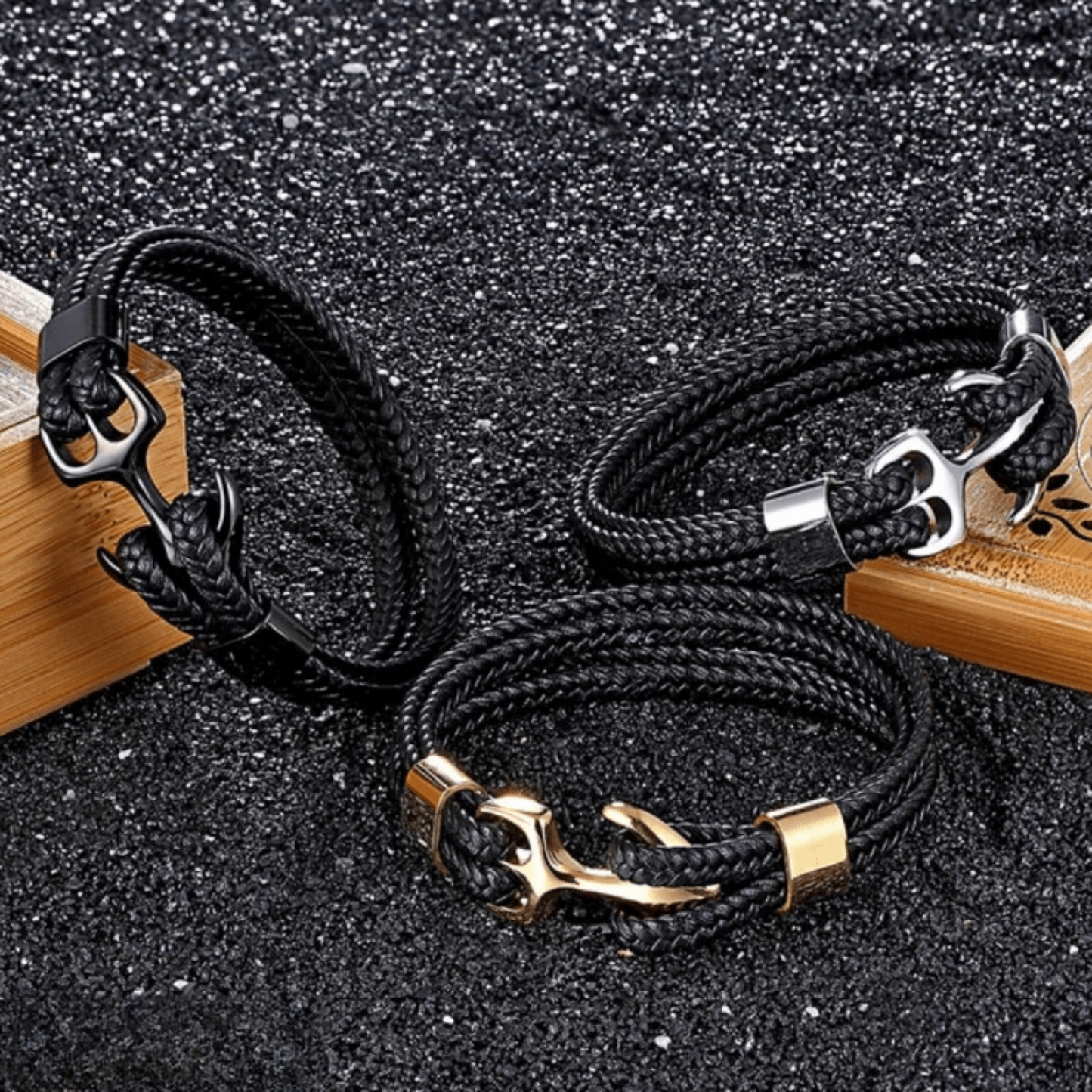 Leather anchor bracelet