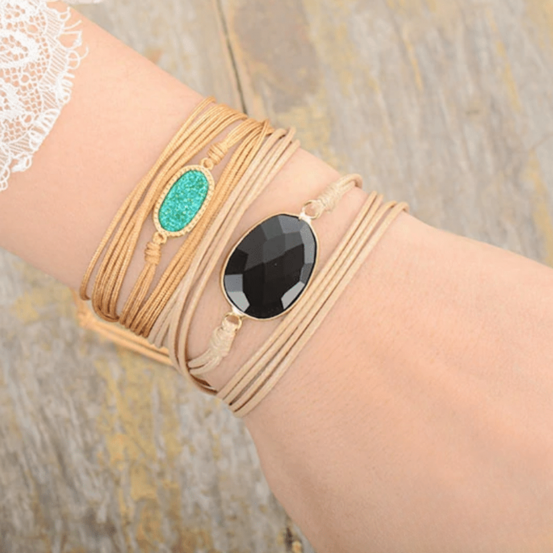 Bracelet Bohème en Onyx Noir