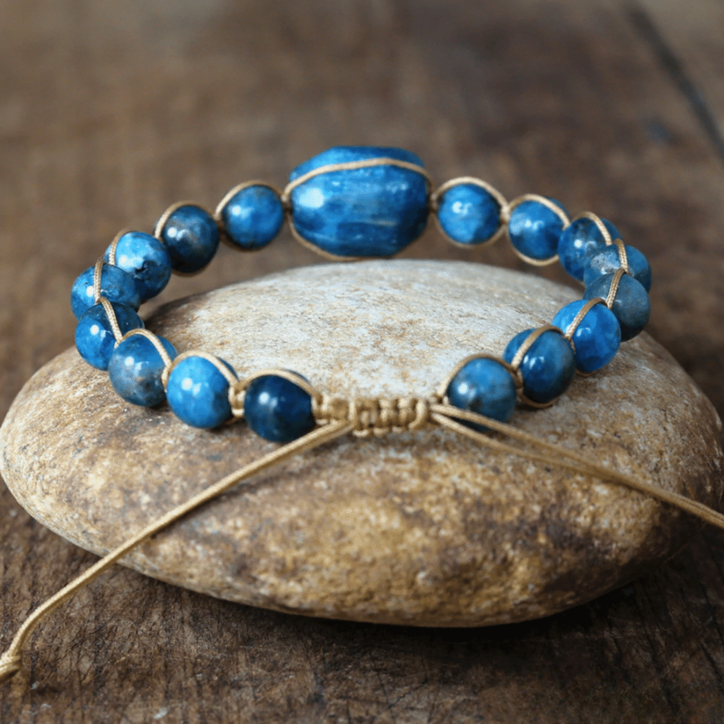 Bracelet Boho en Apatite Bleue