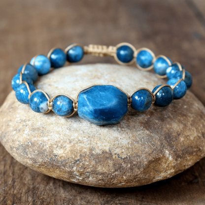 Bracelet Boho en Apatite Bleue