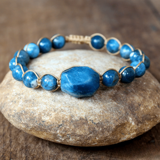 Bracelet Boho en Apatite Bleue
