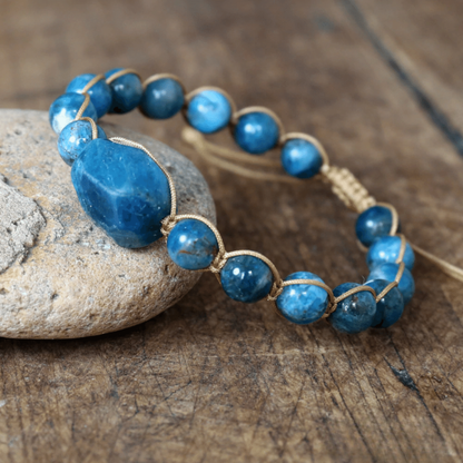 Bracelet Boho en Apatite Bleue