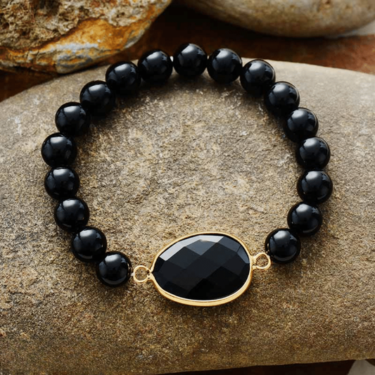 Bracelet Boho en Onyx Noir