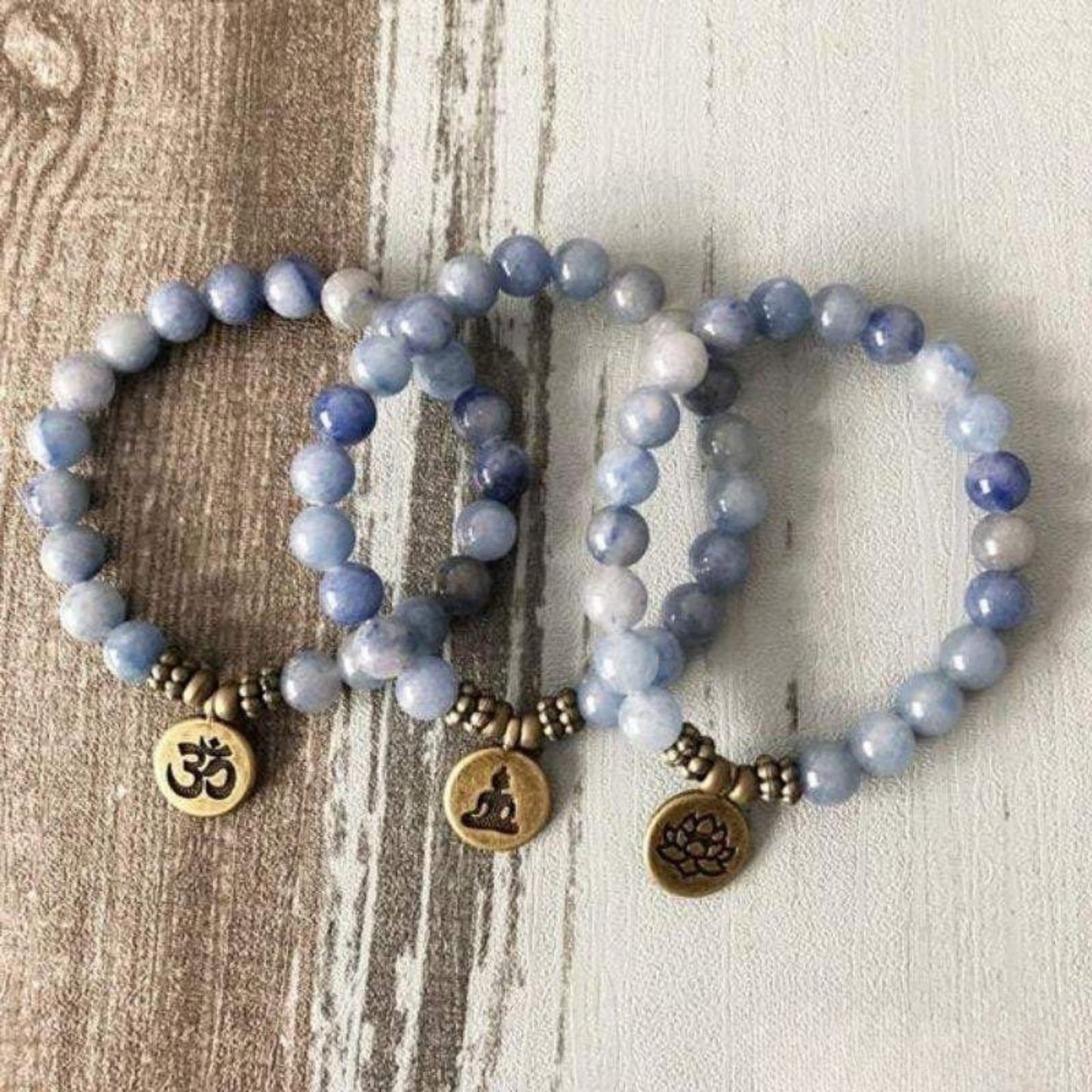 Bracelet Bouddha en Aventurine Bleue