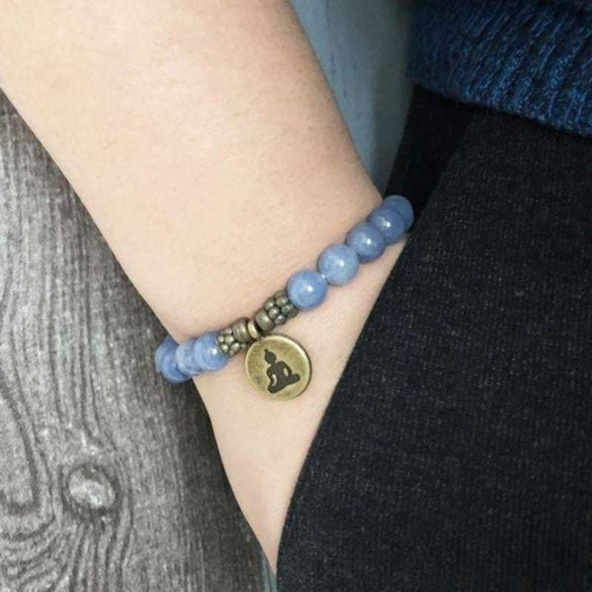 Bracelet Bouddha en Aventurine Bleue