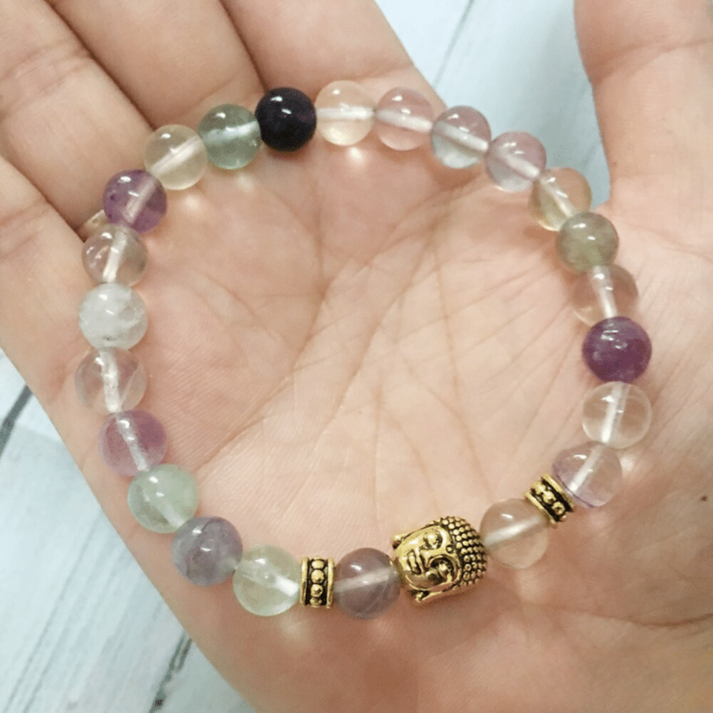 Bracelet Bouddha en Fluorite
