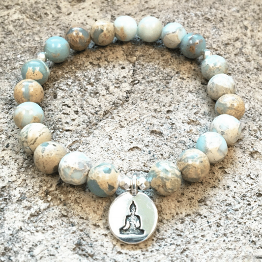 Bracelet Bouddha en Jaspe Aqua Terra