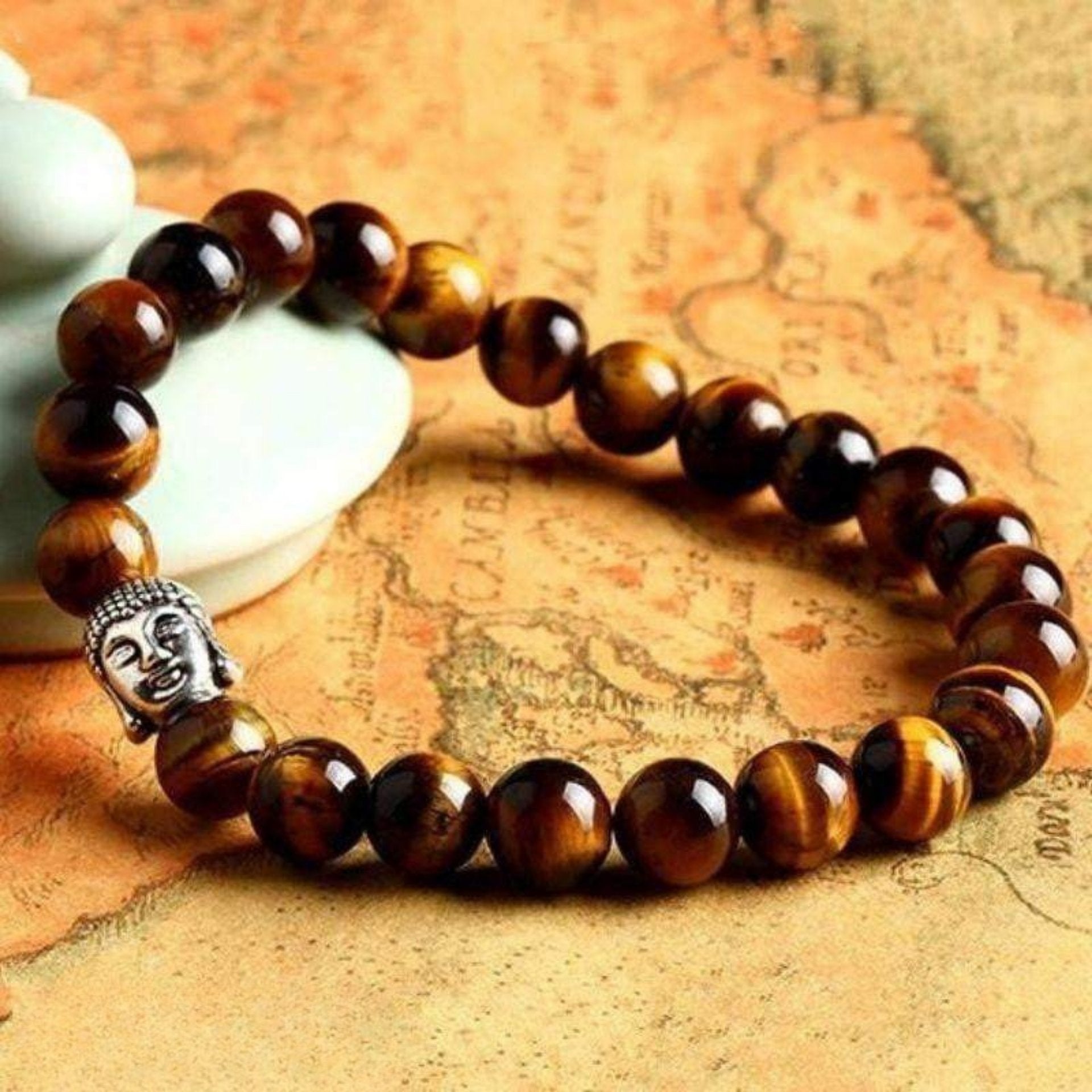 Bracelet Bouddha en Oeil de Tigre