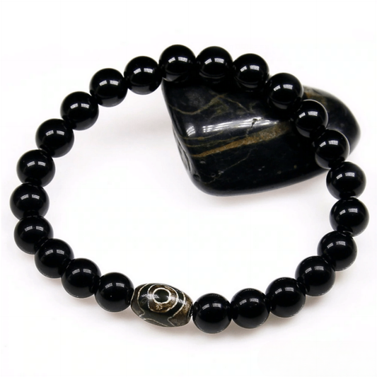 Bracelet Bouddhiste en Onyx Noir