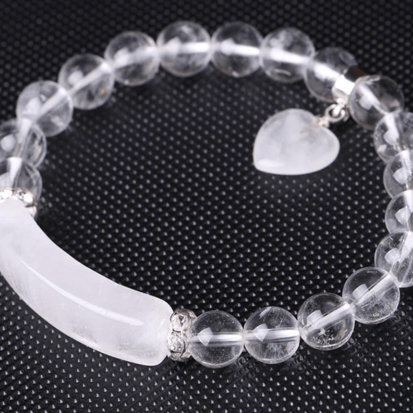 Bracelet Coeur en Cristal de Roche