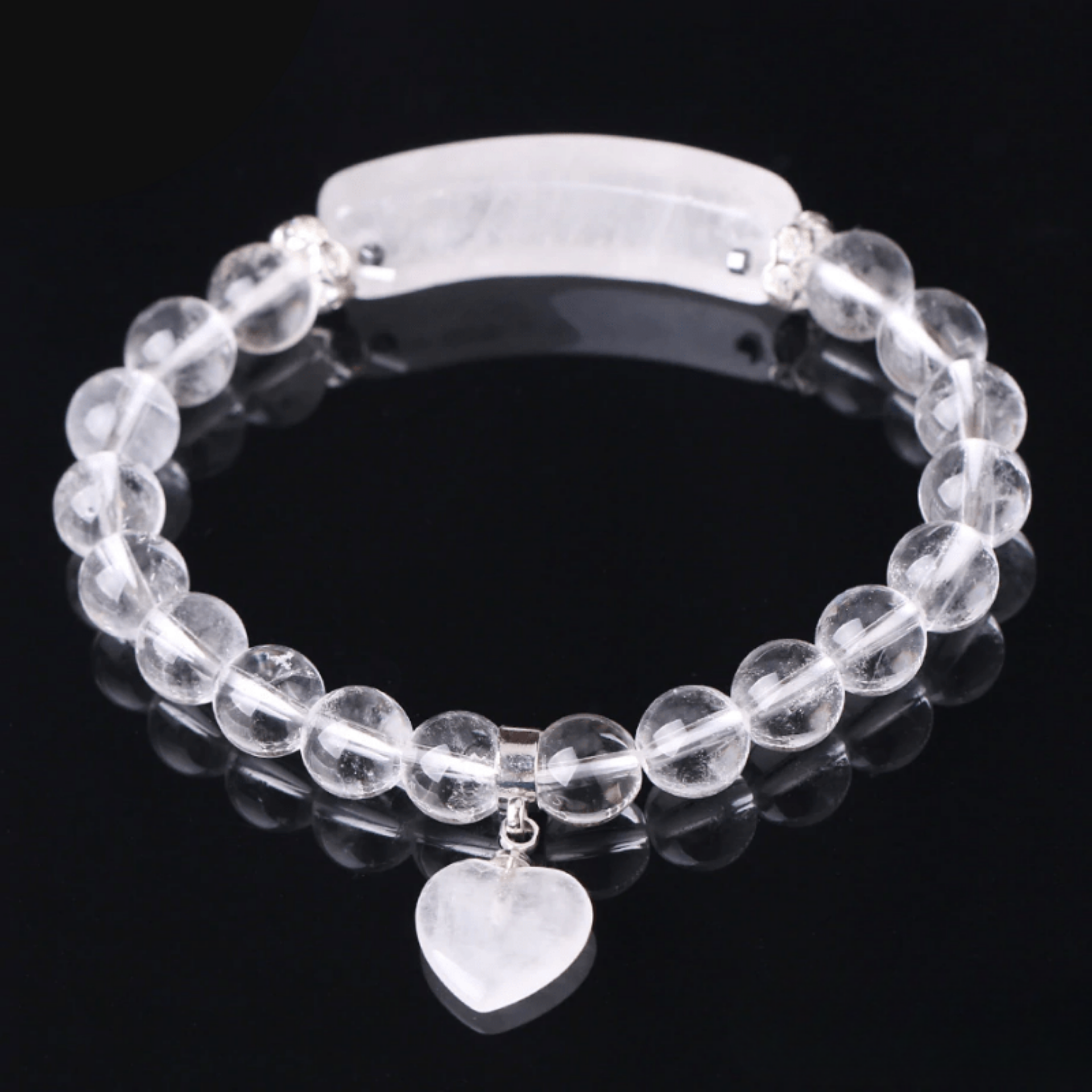 Bracelet Coeur en Cristal de Roche