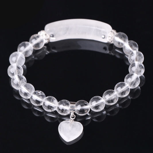 Bracelet Coeur en Cristal de Roche