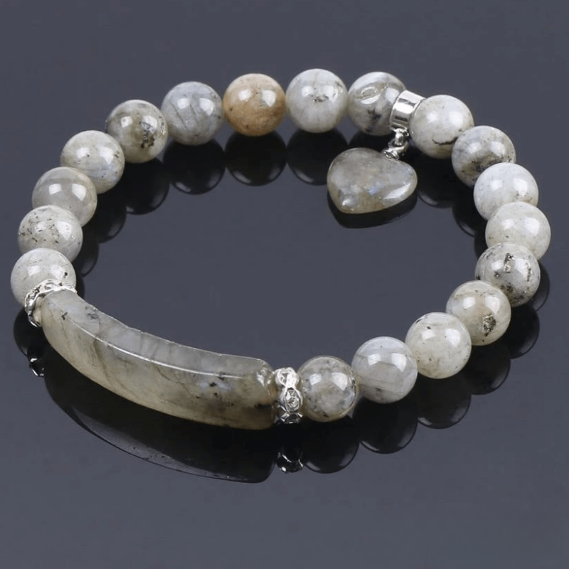 Bracelet Coeur en Labradorite