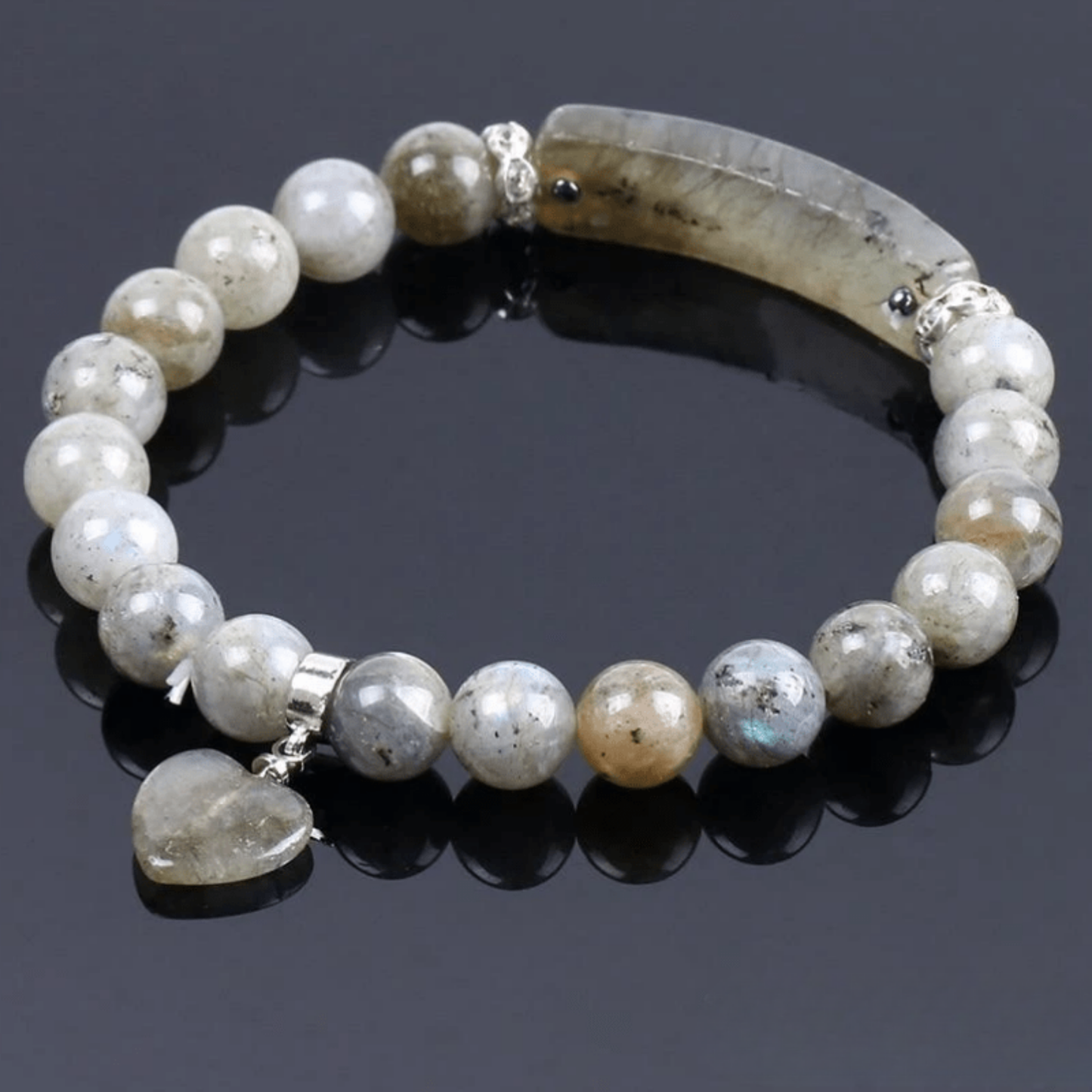 Bracelet Coeur en Labradorite