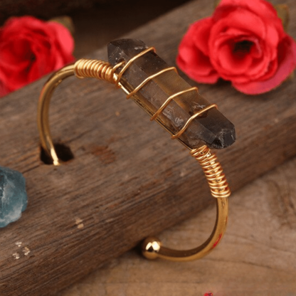 Bracelet Cuff en Quartz Fumé