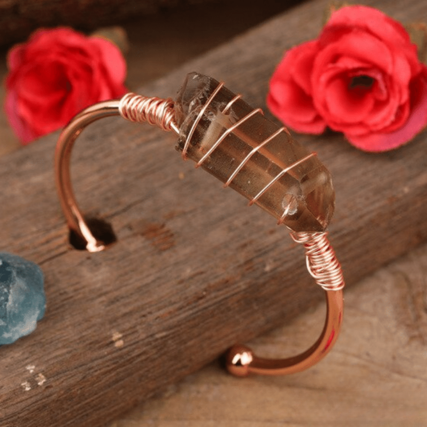 Bracelet Cuff en Quartz Fumé