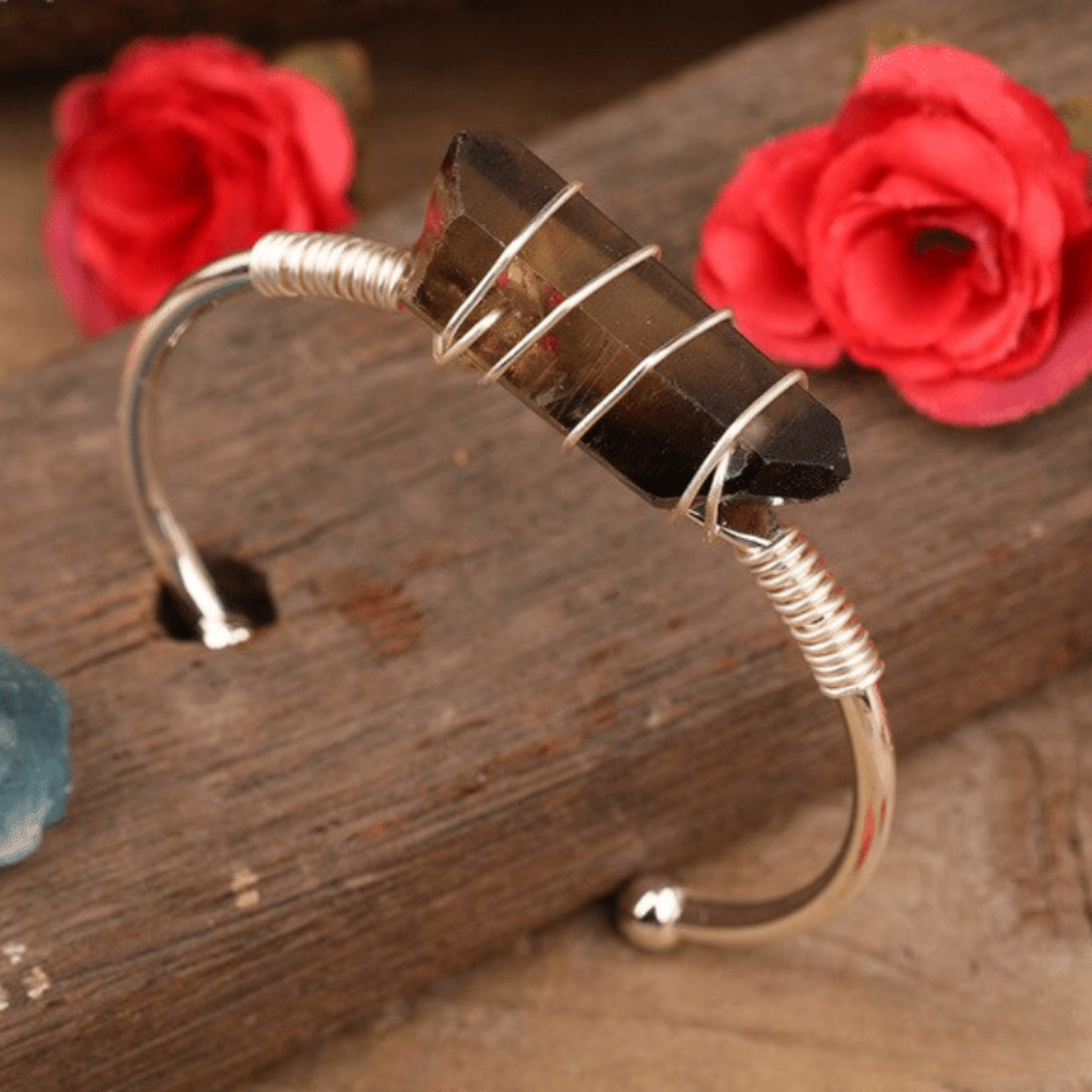 Bracelet Cuff en Quartz Fumé