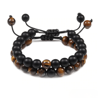 Bracelet Distance Ajustable - Marron et Noir