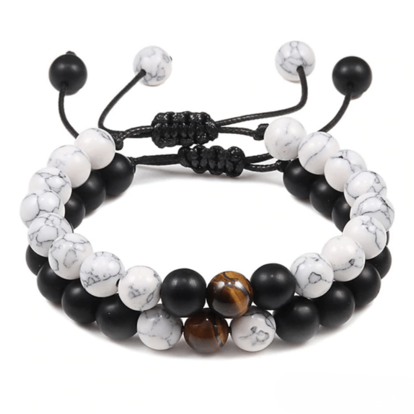 Bracelet Distance Ajustable - Noir, Blanc et Marron