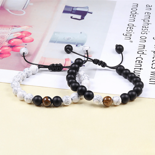 Bracelet Distance Ajustable - Noir, Blanc et Marron