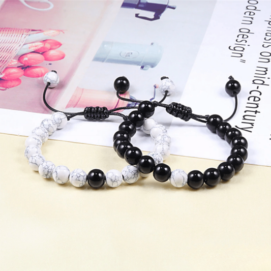 Bracelet Distance Ajustable - Noir et Blanc