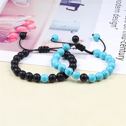 Bracelet Distance Ajustable - Noir et Bleu