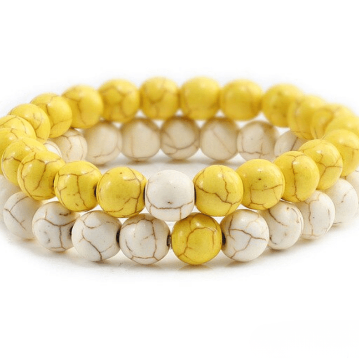 Bracelet Distance Couple - Jaune et Blanc