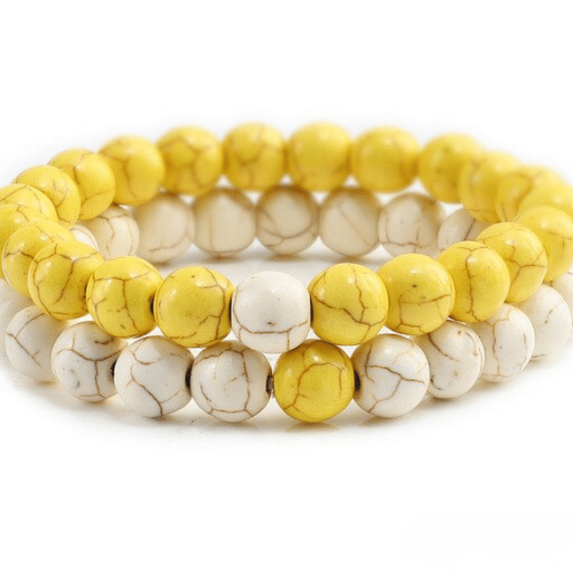 Bracelet Distance Couple - Jaune et Blanc