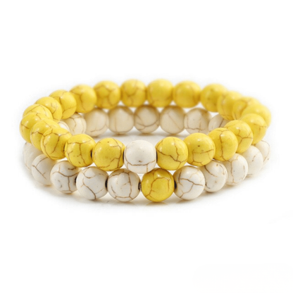 Bracelet Distance Couple - Jaune et Blanc
