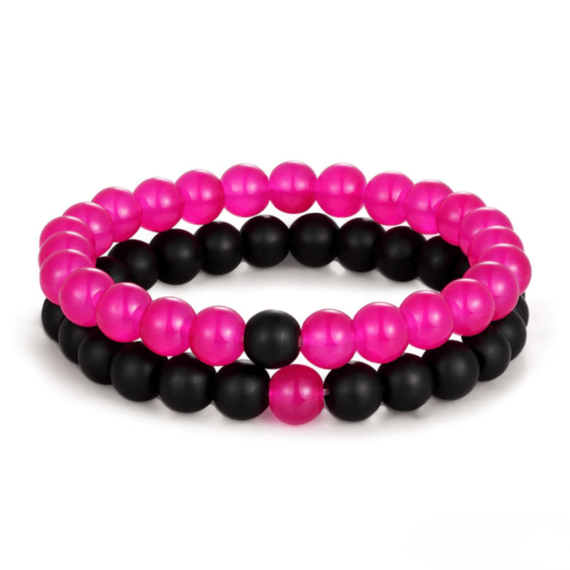 Bracelet Distance Couple - Rose et Noir