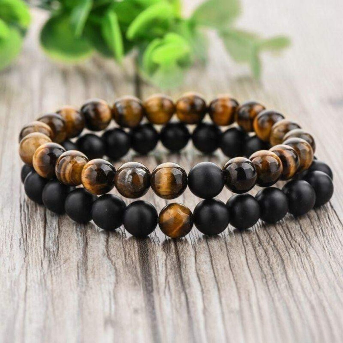 “Rome” Couple Distance Bracelets in Natural Tiger Eye