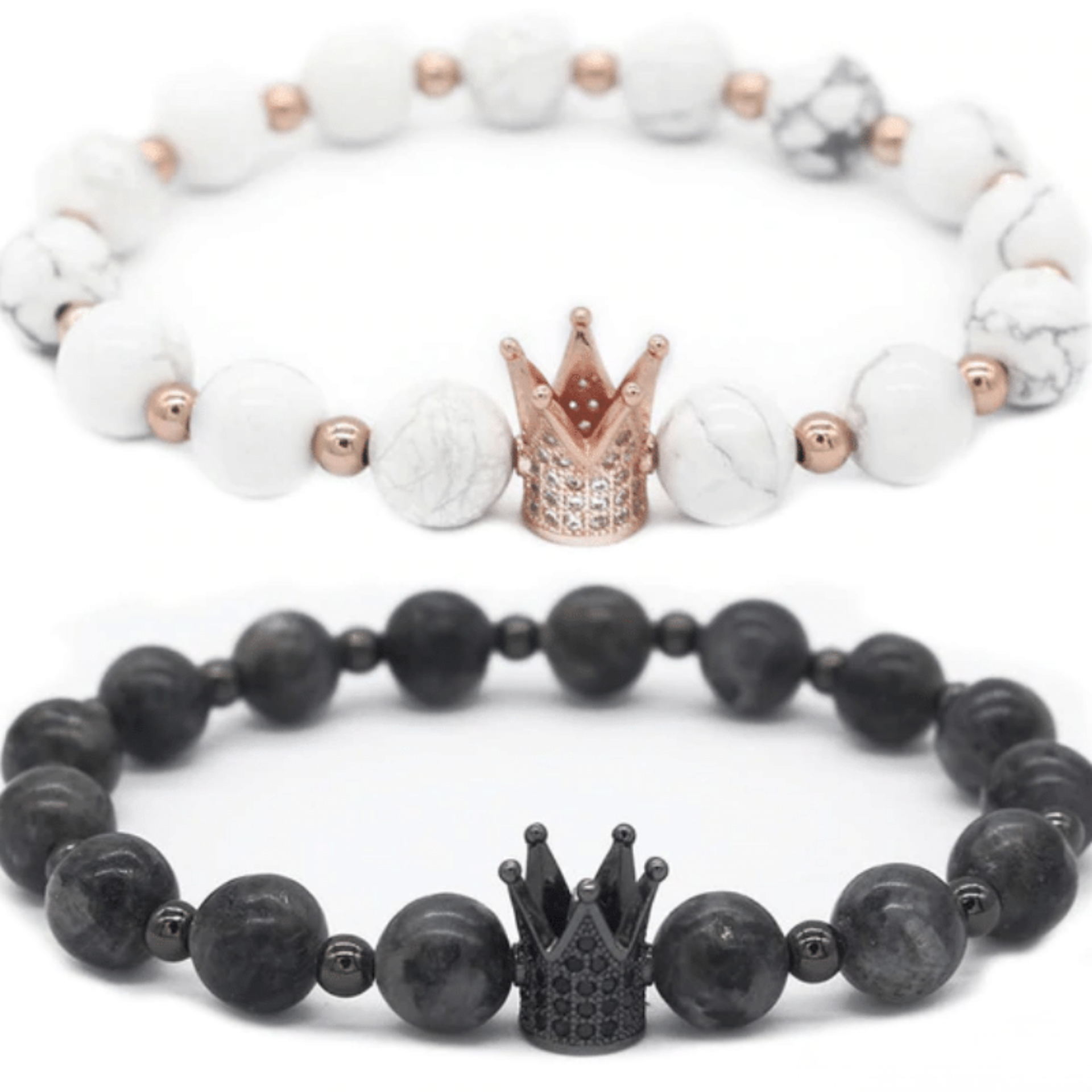 Bracelet Distance Couronne - Blanc et Gris