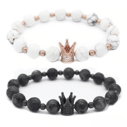 Bracelet Distance Couronne - Blanc et Gris