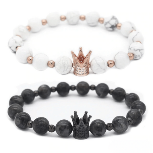 Bracelet Distance Couronne - Blanc et Gris