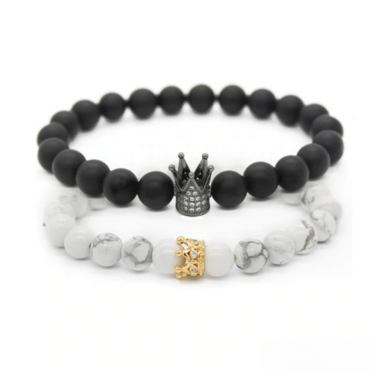 Bracelet Distance Couronne - Noir et Blanc
