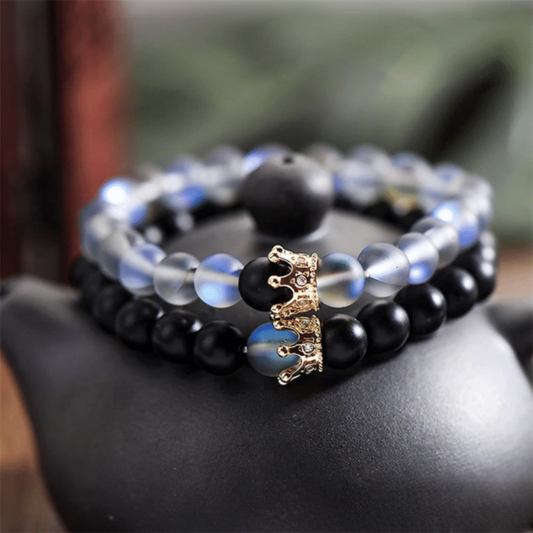 Bracelet Distance Couronne Transparent - Noir et Gris