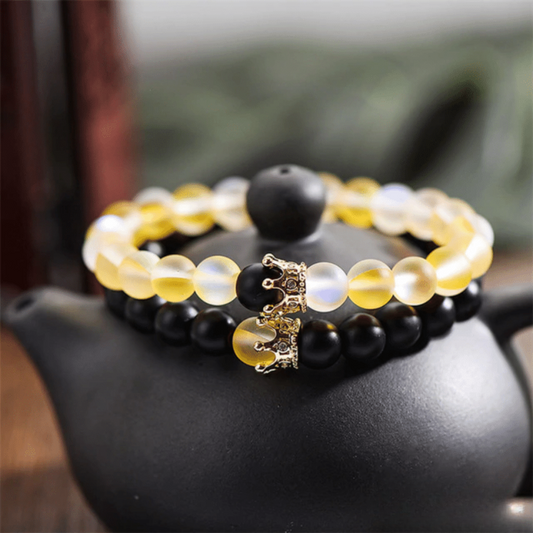 Bracelet Distance Couronne Transparent - Noir et Jaune