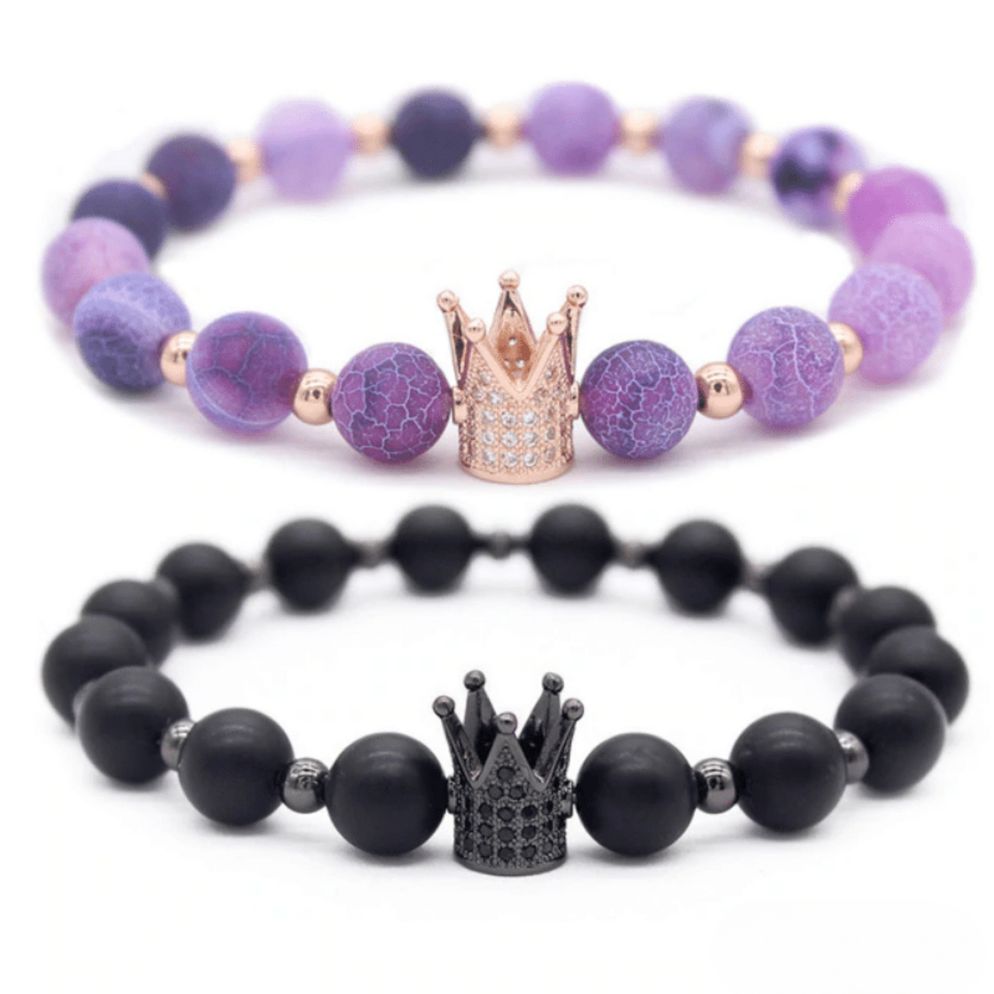 Bracelet Distance Couronne - Violet et Noir