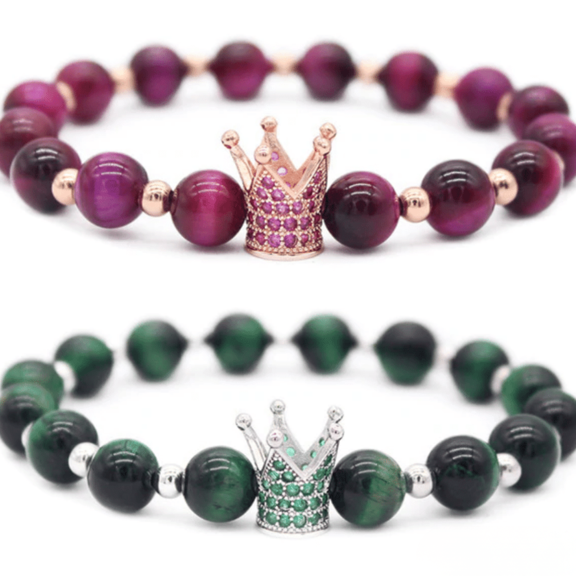 Bracelet Distance Couronne - Violet et Vert