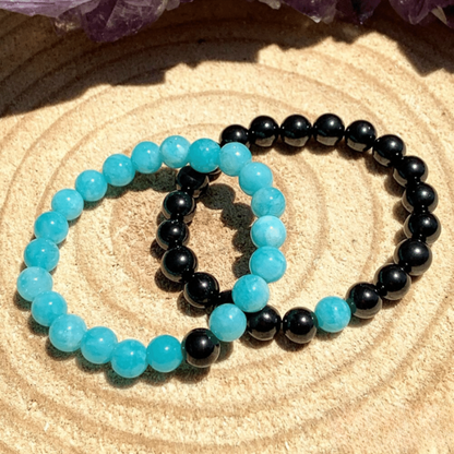 Bracelet Distance en Amazonite et Shungite