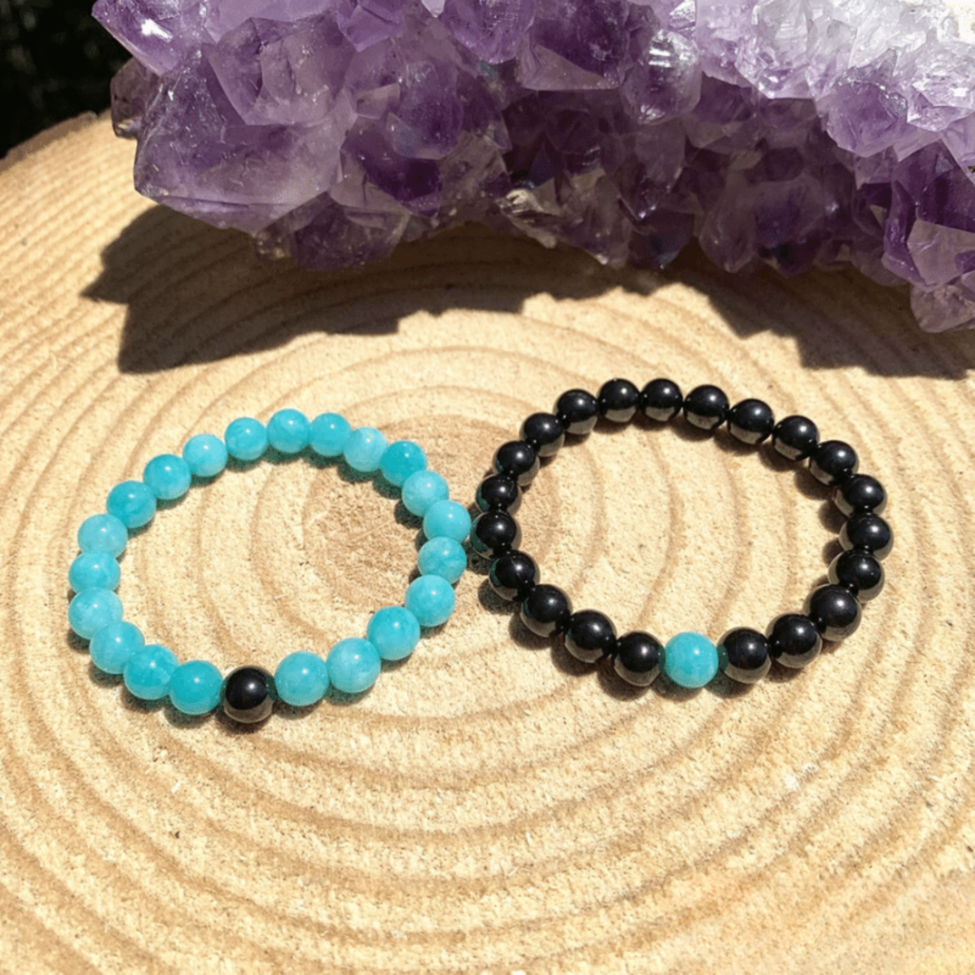 Bracelet Distance en Amazonite et Shungite