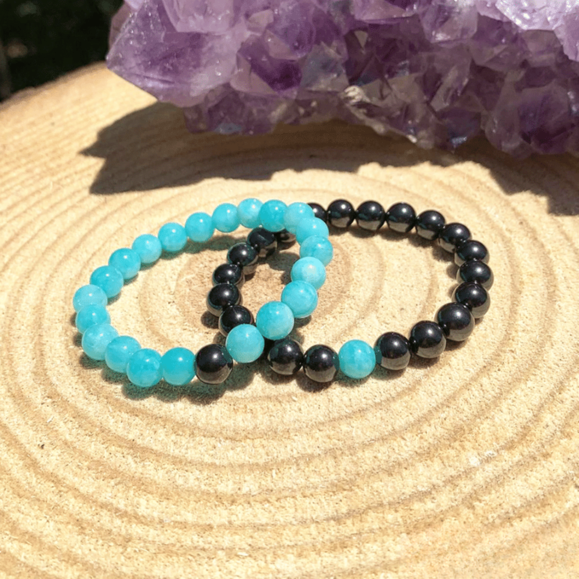 Bracelet Distance en Amazonite et Shungite