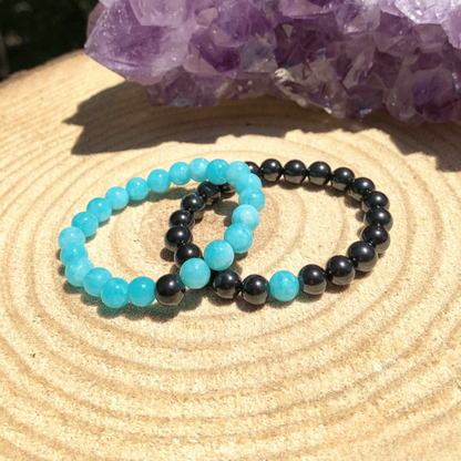 Bracelet Distance en Amazonite et Shungite