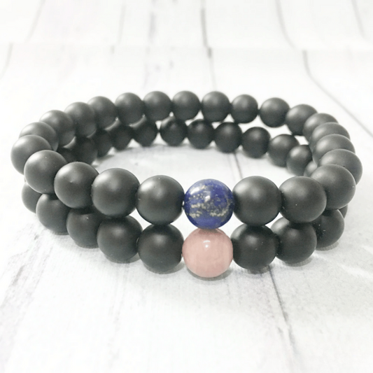 Bracelet Distance en Onyx Noir Mat