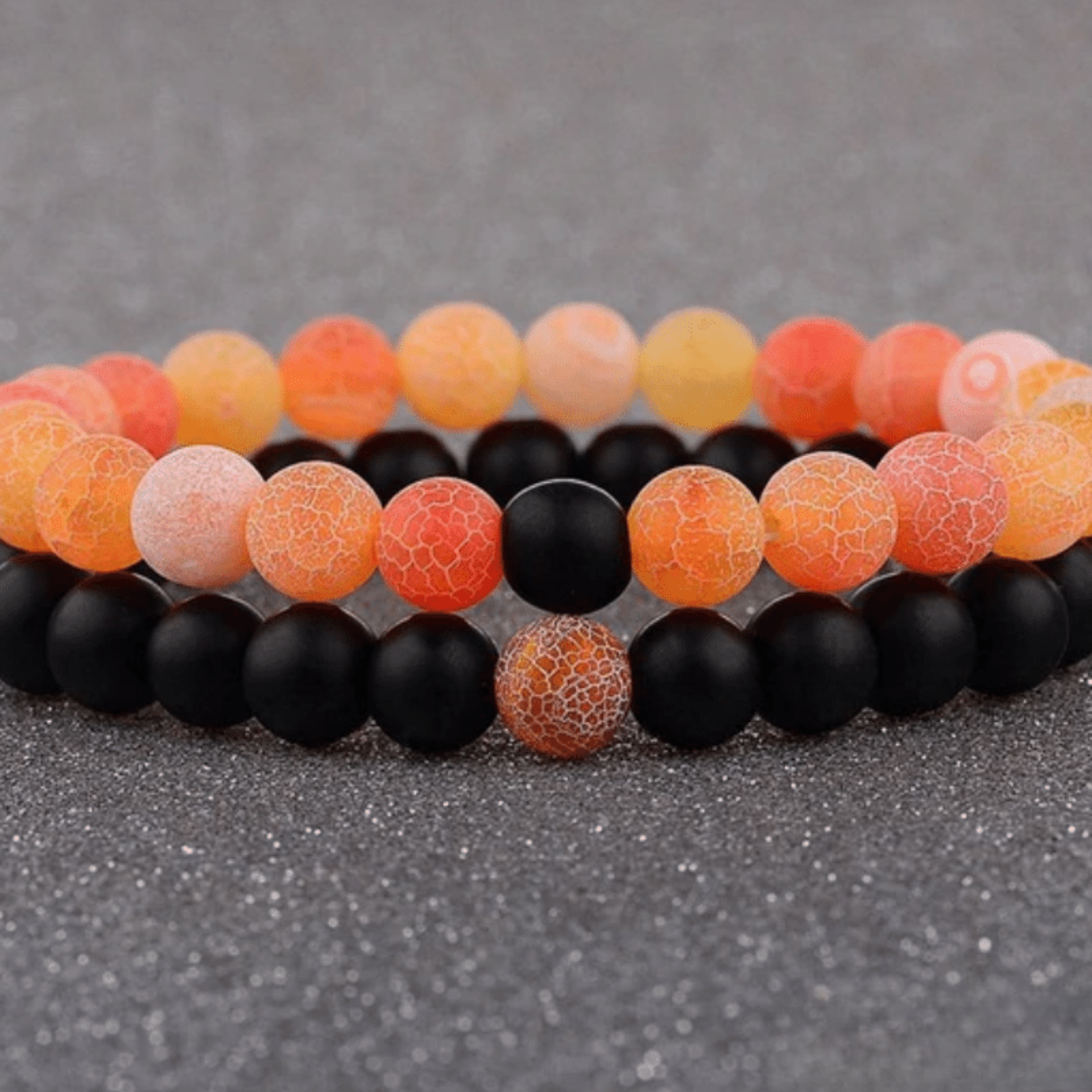 Bracelet Distance - Noir et Orange